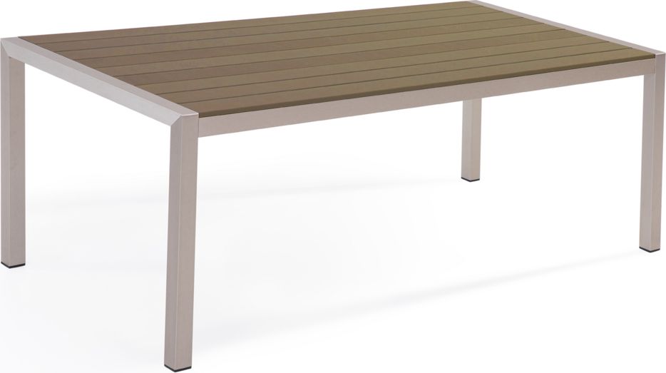 Beliani Stół ogrodowy z aluminium 180x90cm brązowy VERNIO (204830)