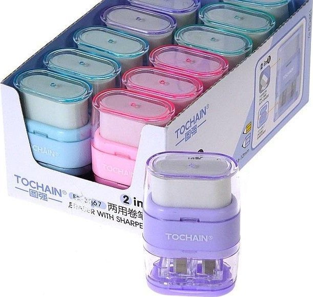 Temperówka podwójna z gumką (12szt)