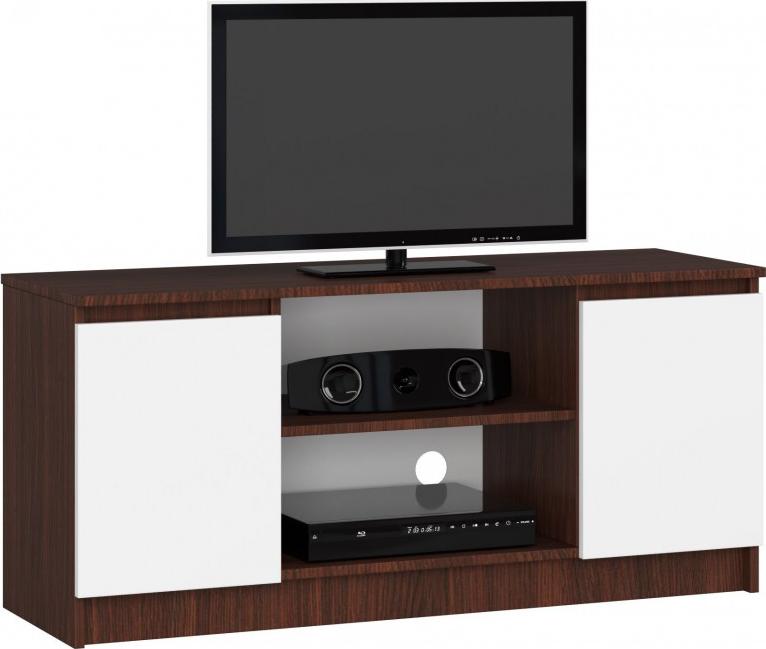 Fabryka Mebli Akord SZAFKA RTV 120 cm 2D 1P WENGE / BIAŁA