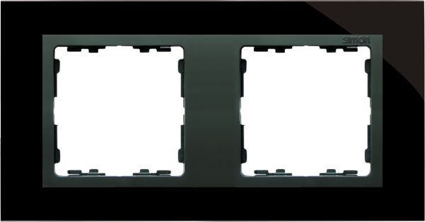 Kontakt-Simon Ramka podwójna Simon 82 Nature szklana czarny/grafit (82827-32)