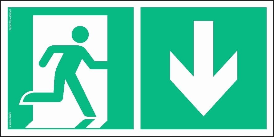 Mój dom Kierunek Do Wyjścia Ewakuacyjnego Dół Prawostronny Libres Polska Sp Sgp-Ae099_300X150_Ps 5904937005075