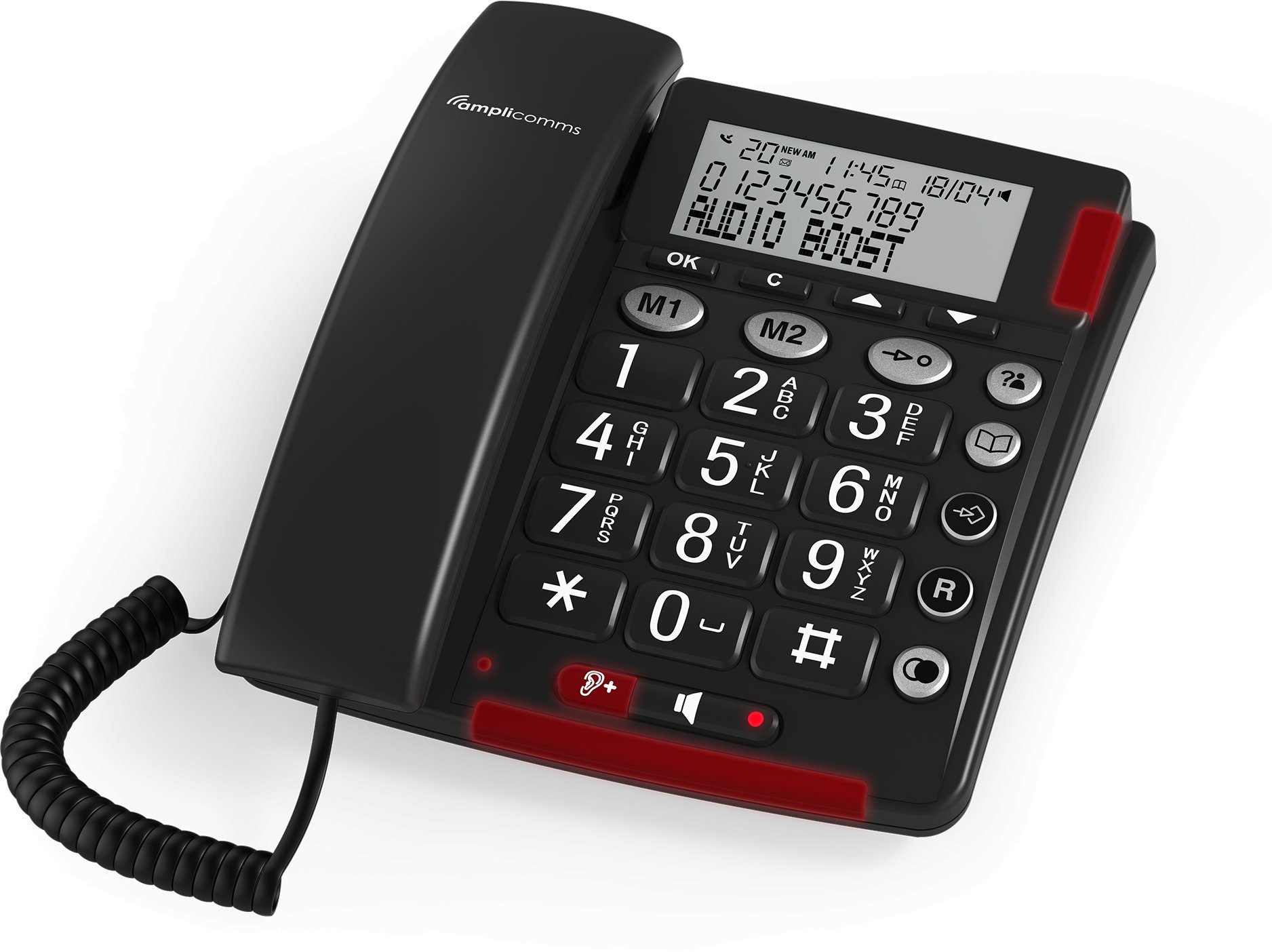 amplicomms BIGTel 48 Plus, Grotastentelefon Dark Grey