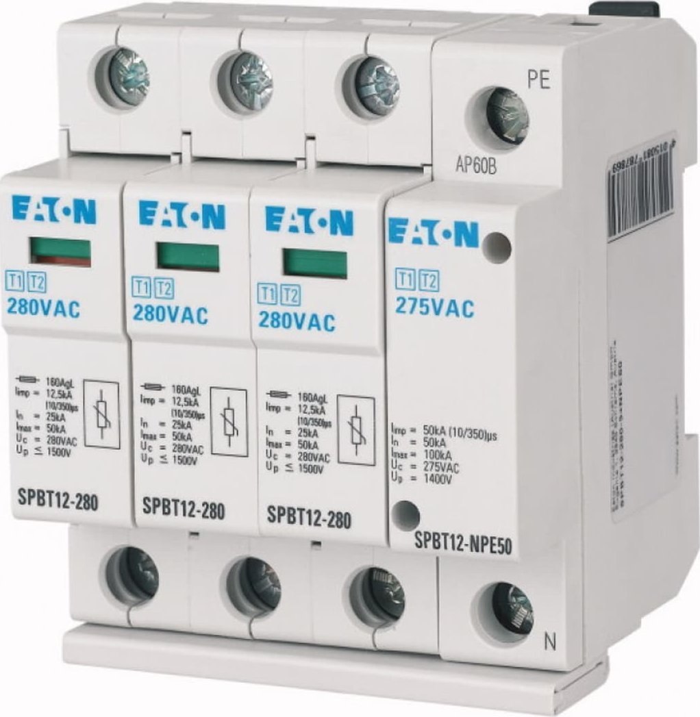 Eaton Ogranicznik przepięć B+C Typ 1+2 1+NPE 12,5kA 280V SPBT12-280-3+NPE50 184750