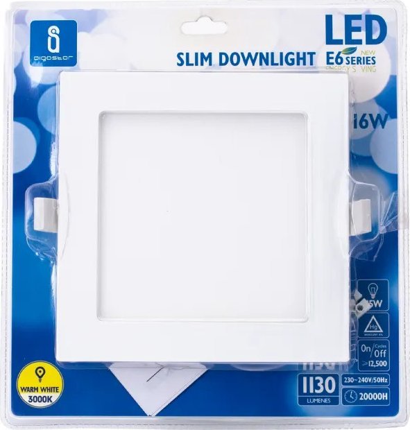 Aigostar Panel kwadratowy podtynkowy LED E6 16W biały ciepły Downlight kwadratowy podtynkowy LED E6 16W biały ciepły