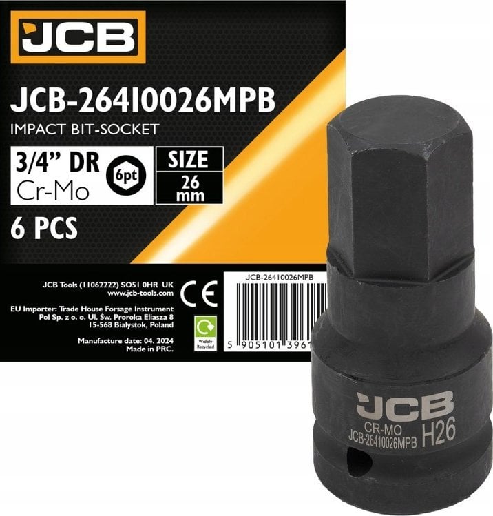 JCB Nasadka-bit udarowa 3/4" 26mm (6-kątna)