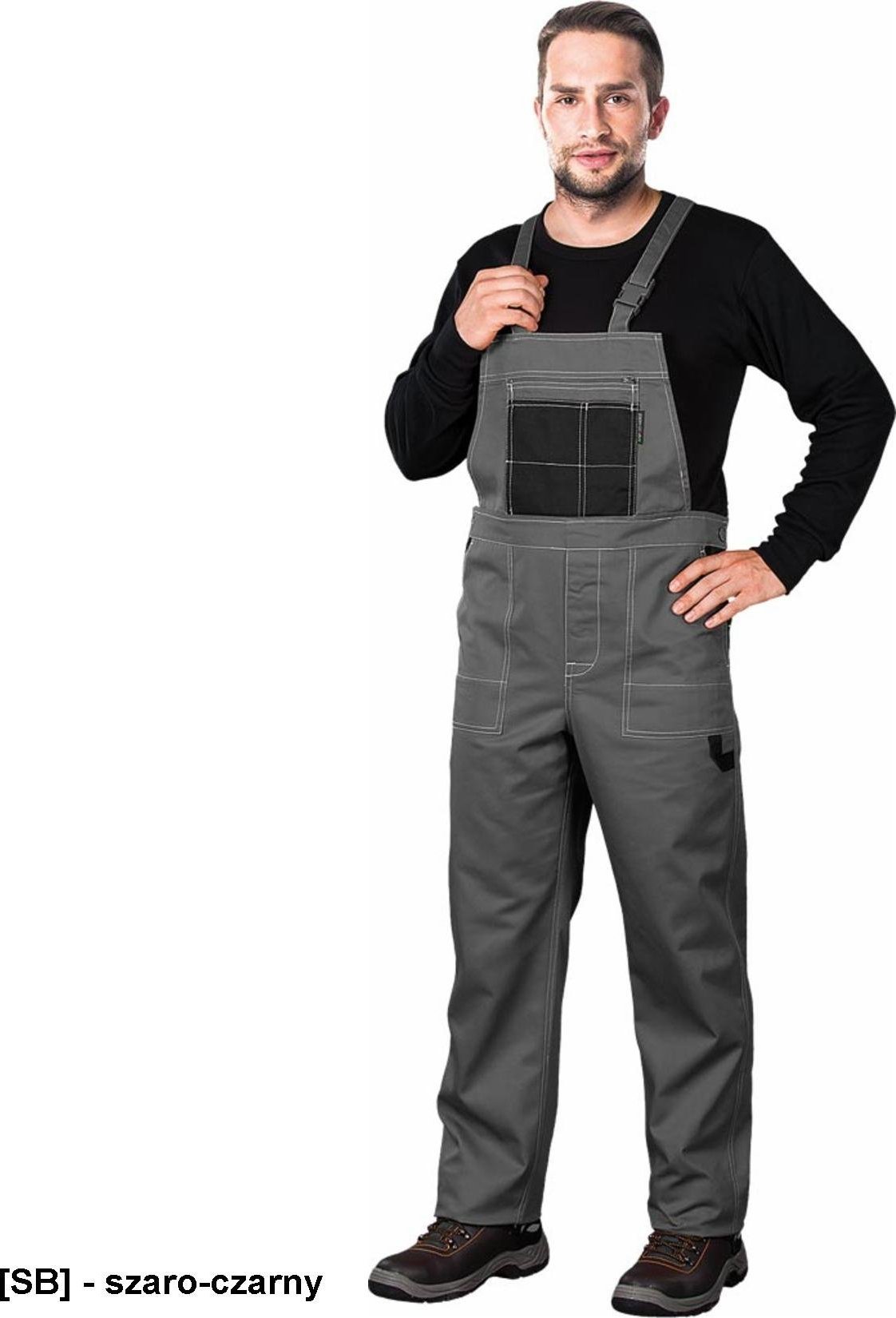 R.E.I.S. MMS - ogrodniczki ochronne - szaro-czarny 58