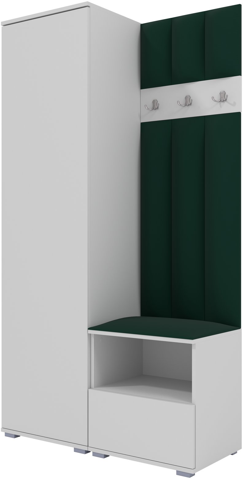 Tapicerowana garderoba Nela I LUX w kolorze białym i tkaninie Trinity 28