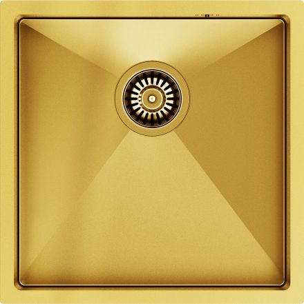 Zlewozmywak Quadron PAUL SteelQ PVD złoty z syfonem 1-komorowy b/o wersja wpuszczana + szablon + zaczepy