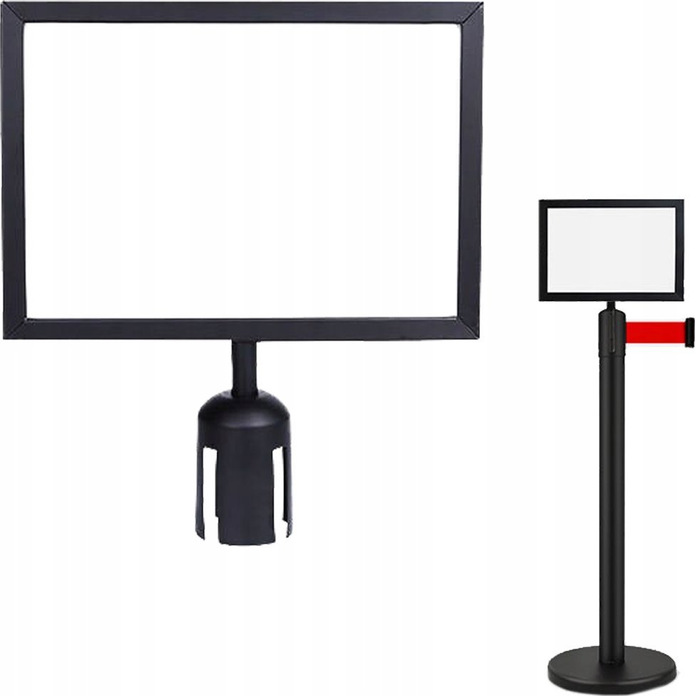 RAMKA A4 NA SŁUPEK NAKŁADKA INFORMACYJNA CZARNA POZIOMA