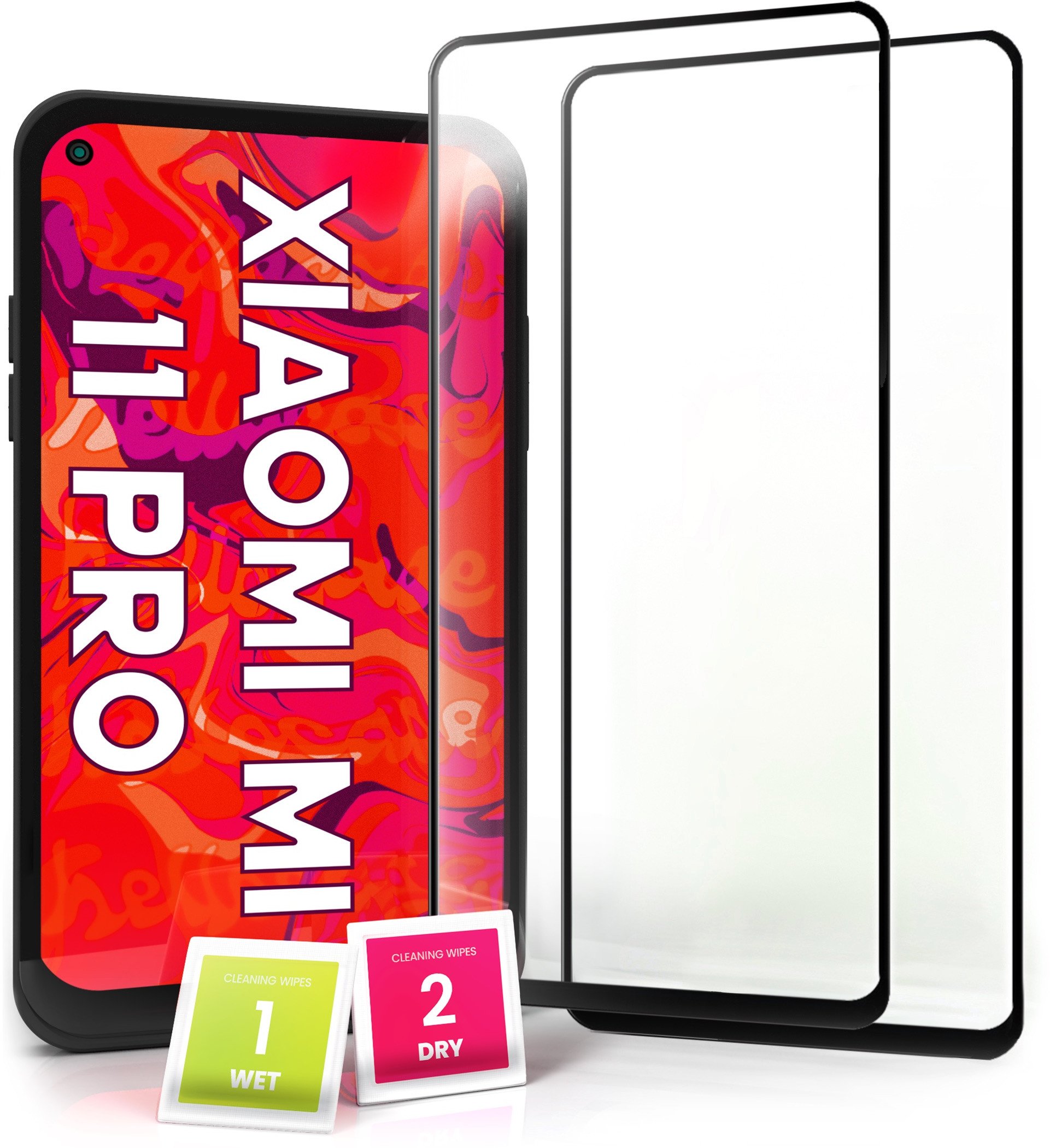 2-PAK Szkło Hartowane do Xiaomi Mi 11 Pro (Pełne 5D, Curved, Zakrzywione)