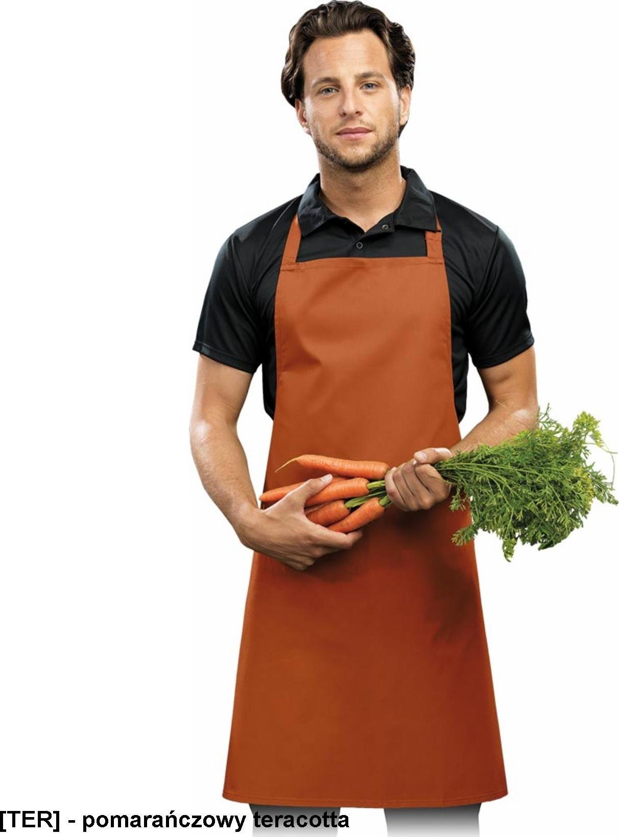 R.E.I.S. FPB-KL - fartuch z regulacą na szyi - pomarańczowy teracotta - 72x86 cm.
