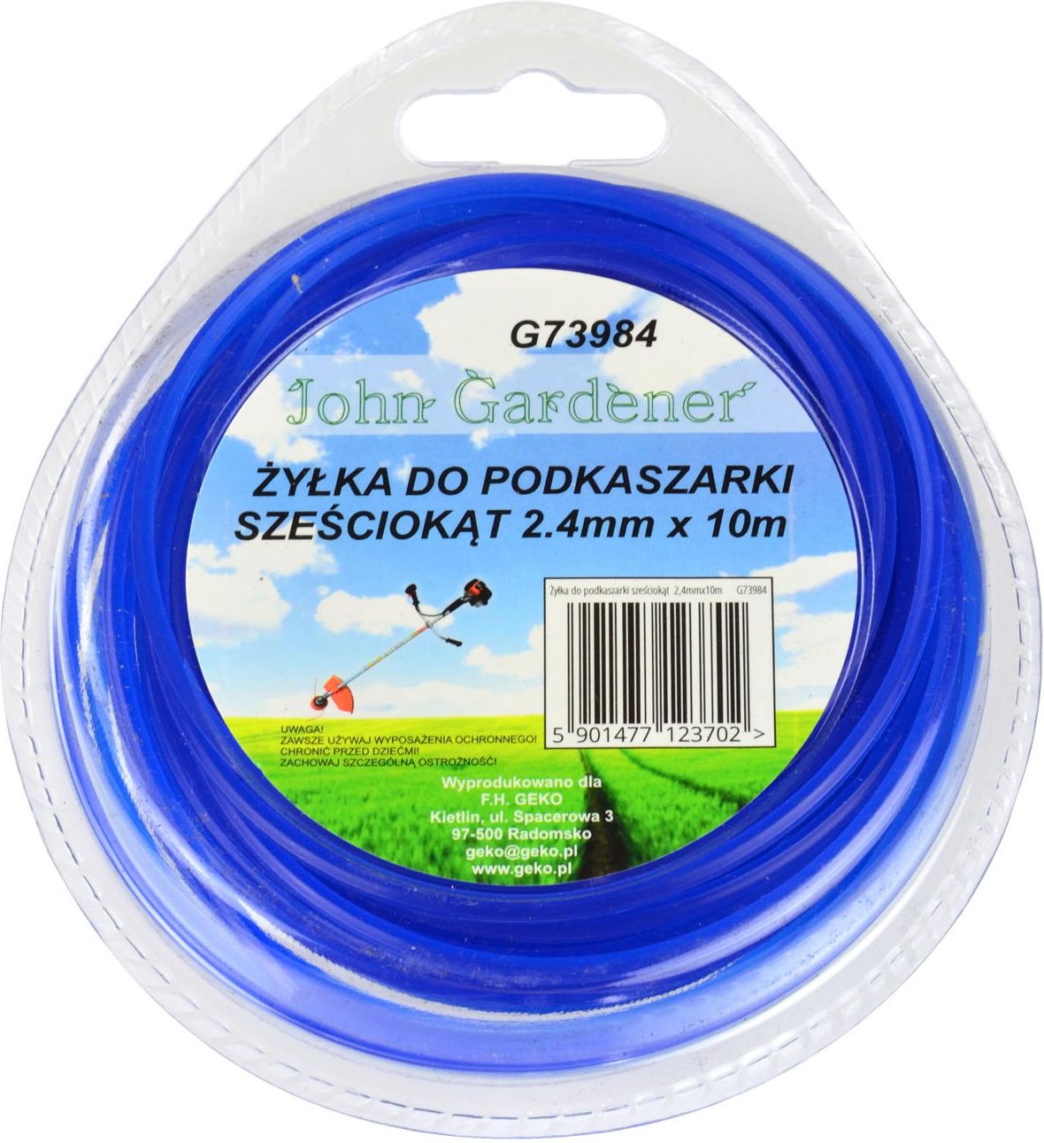 Geko Żyłka do podkaszarki sześciokąt 2,4mmx10m(120)