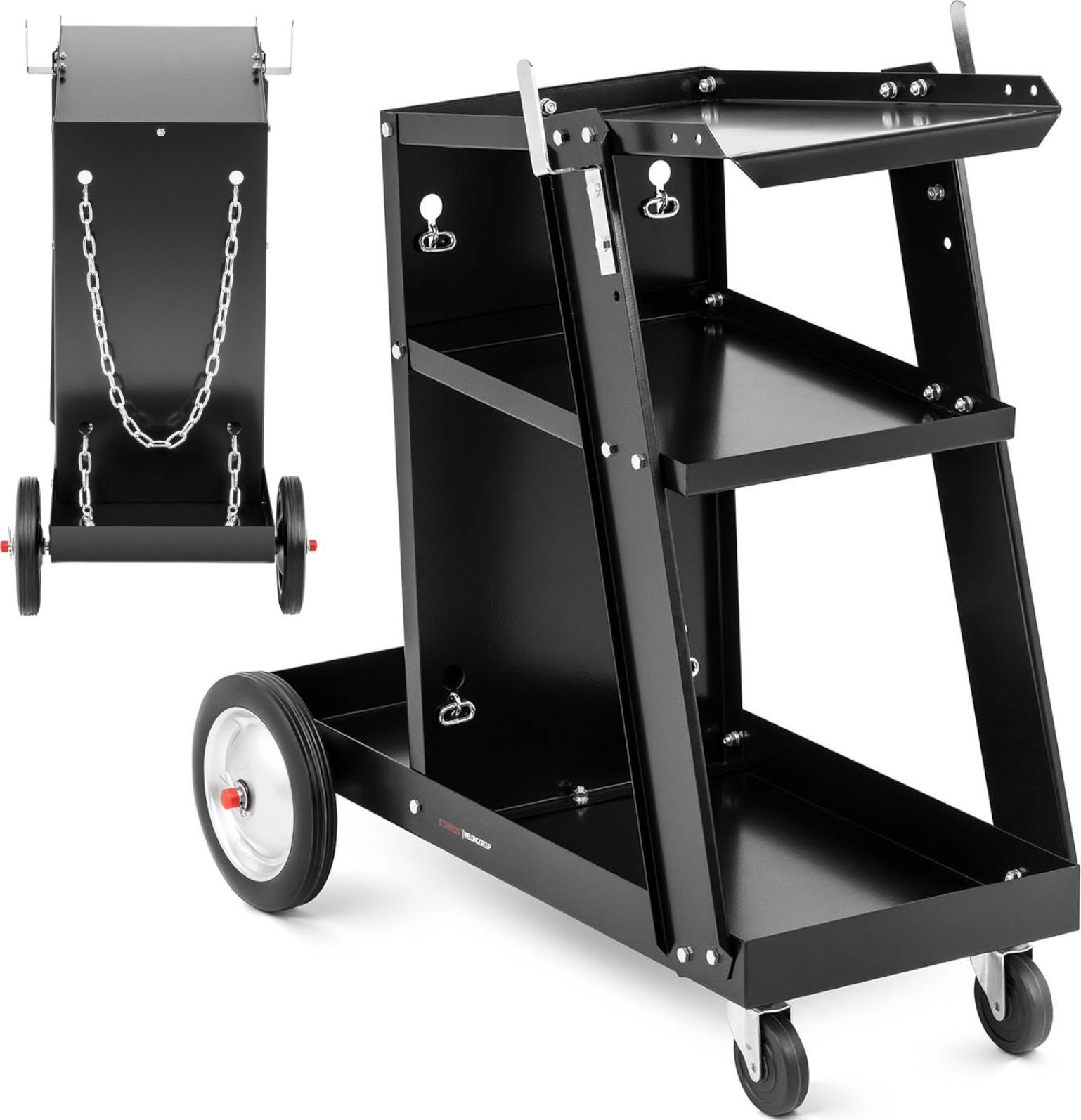 Stamos Germany Wózek spawalniczy warsztatowy stalowy z 3 półkami nośność do 80 kg Wózek spawalniczy warsztatowy stalowy z 3 półkami nośność do 80 kg