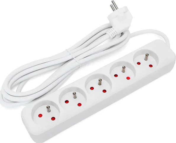 Aigostar Listwa zasilająca na 5 gniazd typu francuskiego bez przełącznika 3 Listwa zasilająca na 5 gniazd typu francuskiego bez przełącznika 3