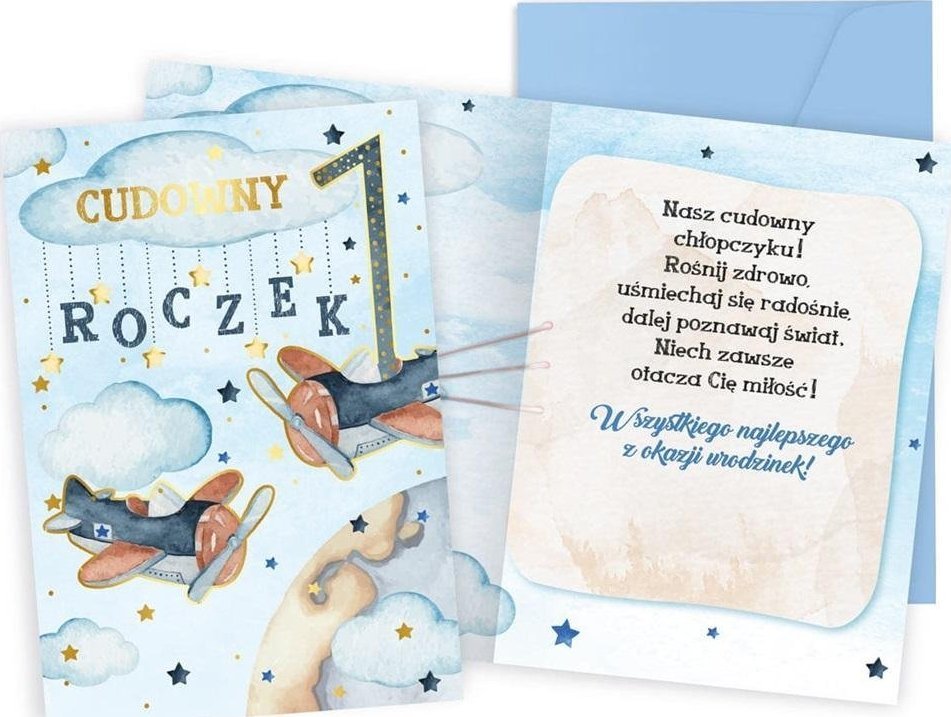 KUKARTKA Karnet B6 PR Roczek samoloty