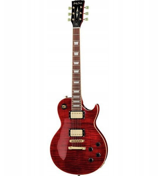 Harley Benton SC-550 II Gitara Elektryczna Deluxe Black Cherry Flame