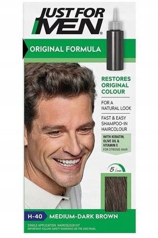 Just For Man Szampon koloryzujący do włosów Średnio-Ciemny Brąz (H40)