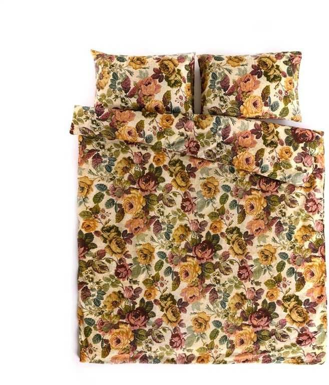 BED COV SET Flowers KSL COTTON 200x220CM