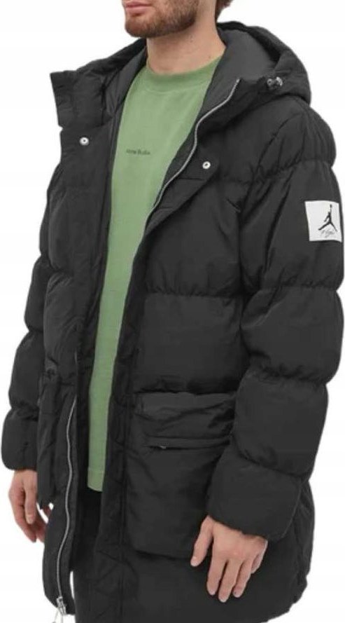 KURTKA MĘSKA NIKE AIR JORDAN PUCHOWA ZIMOWA CIEPŁA CZARNA PŁASZCZ S