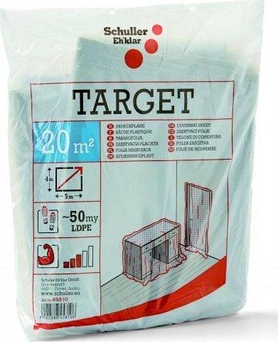 Folia malarska Schuller Folia maskująca TARGET S50, jasna, półtransparentna, 4x5m, 20m2, 50my, Schuller Eh,klar