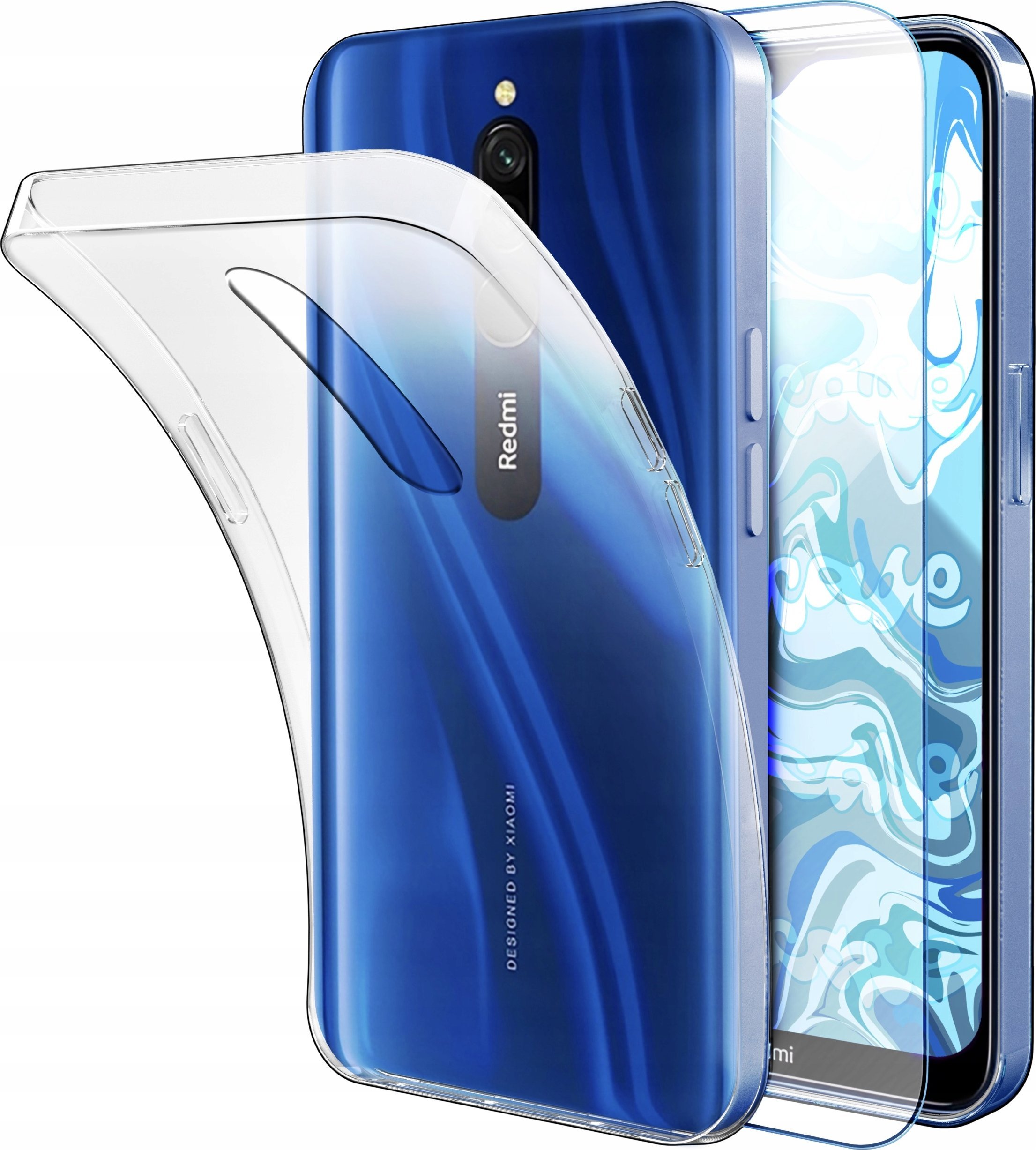 Hello Case ETUI DO XIAOMI REDMI 8 GUMOWE OBUDOWA CASE SILIKON SLIM POKROWIEC SZKŁO