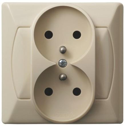 Ospel Gniazdko Akcent GP-2AZ/00 podwójne z uziemieniem beż (GP-2AZ/01)