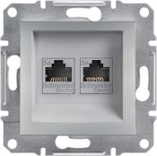 Schneider Electric Gniazdo komputerowe Asfora 2 x RJ45 kat. 5e UTP bez ramki aluminium (EPH4400161)