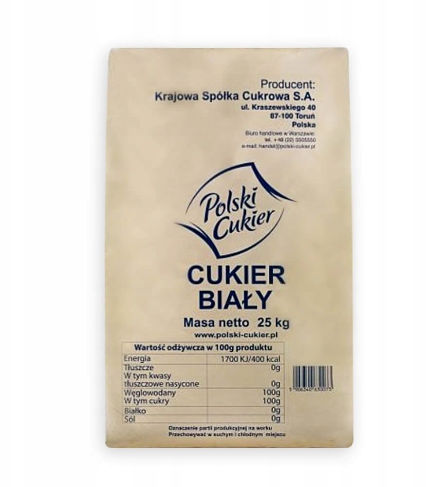 CUKIER BIAŁY 25kg na DŻEM MIÓD BIMBER