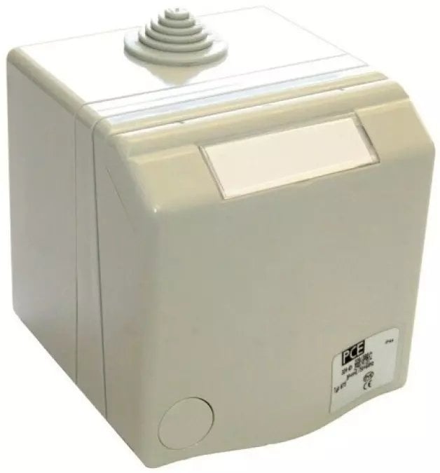 Gniazdo natynkowe przelotowe 16A 2P+Z 230V szare IP44 DESIGN 863108v