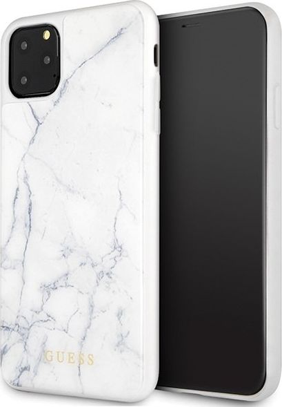 Guess Guess iPhone 11 Pro Max GUHCN65HYMAWH biały hard case Marble