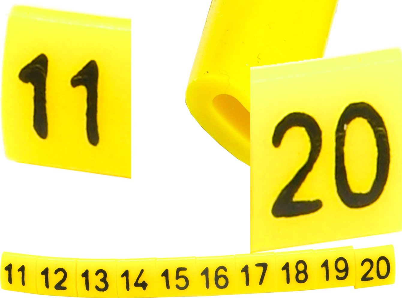 Ergom Oznacznik przewodów OZ-0 11-20 żółte 100szt