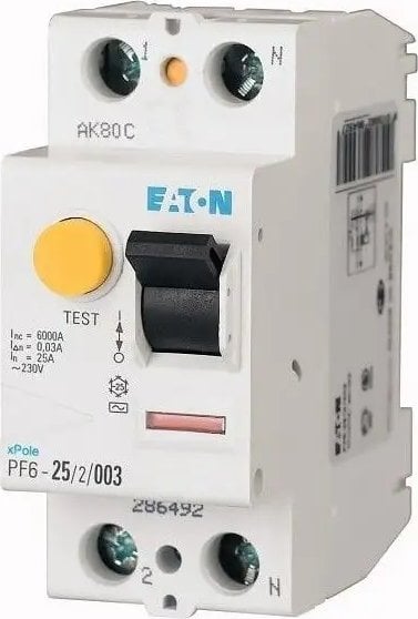 Eaton Wyłącznik różnicowoprądowy 2P 25A 0,03A typ AC PF6-25/2/003 286492