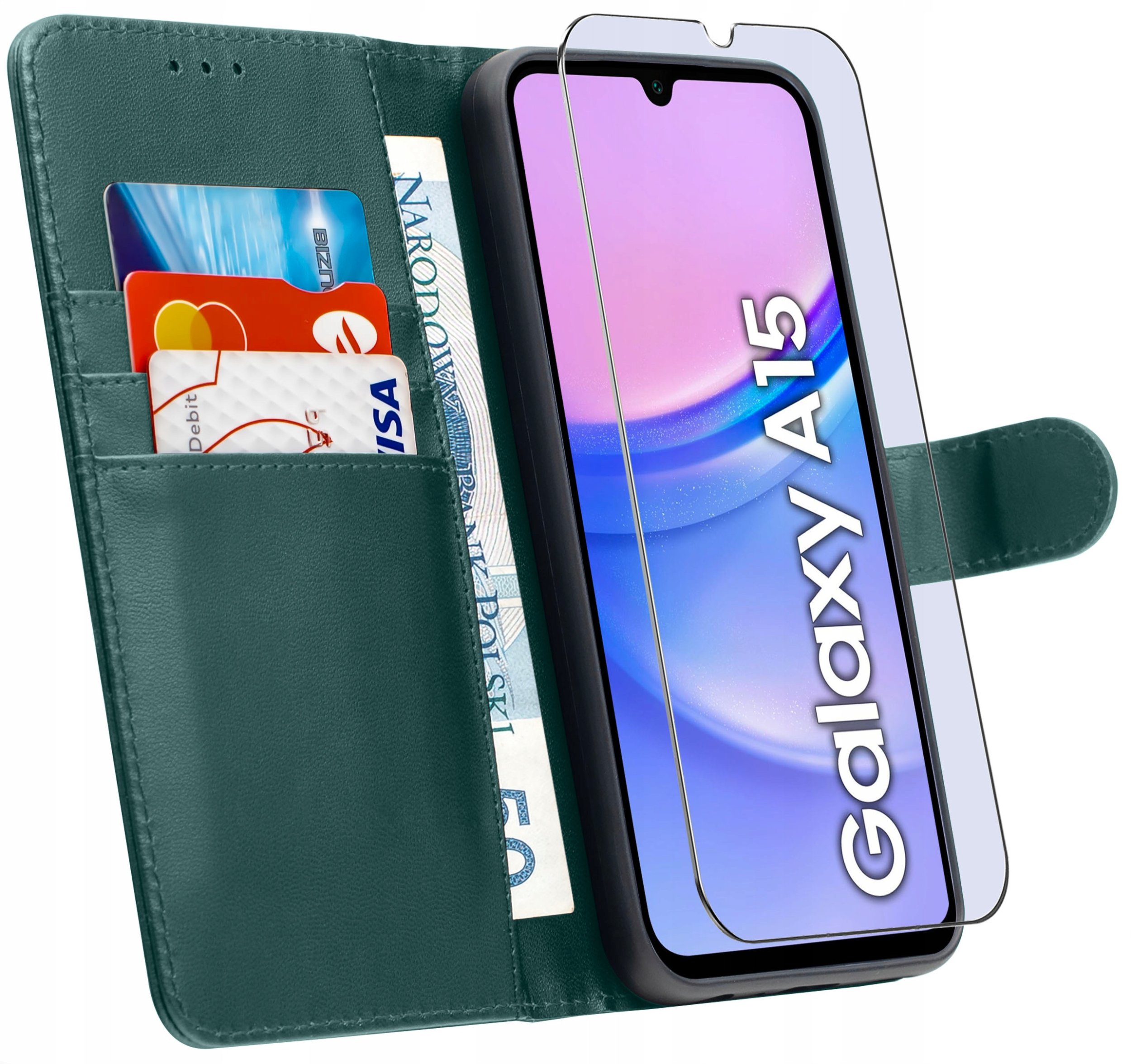 ETUI do Samsung A15 5G | SKÓRZANE PORTFEL BOOK TOKRA CASE CLASSIC + SZKŁO