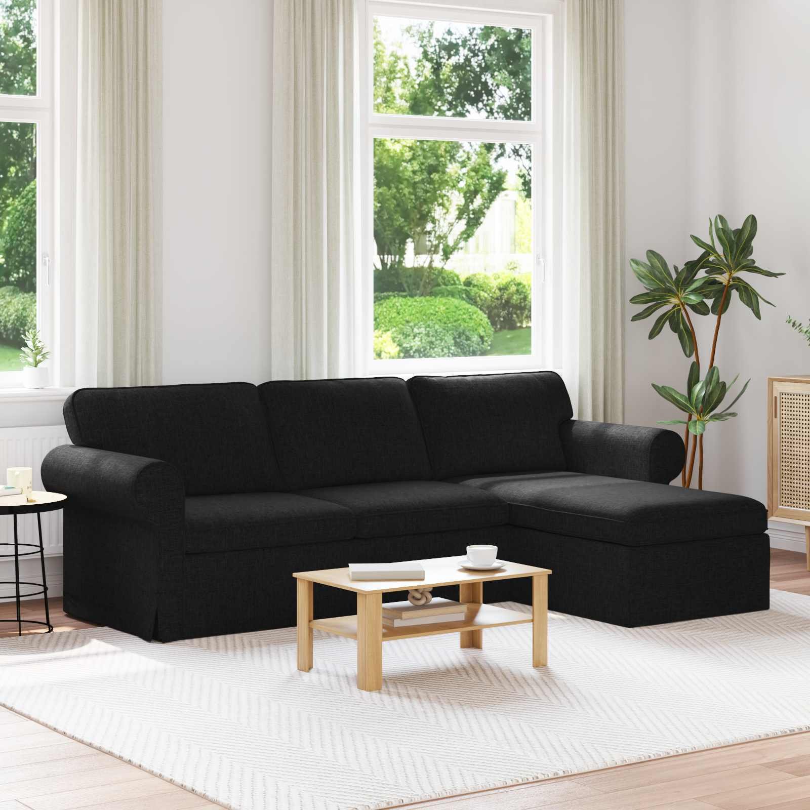 vidaXL Sofa Czarny 215 x 138 x 80 cm Metal