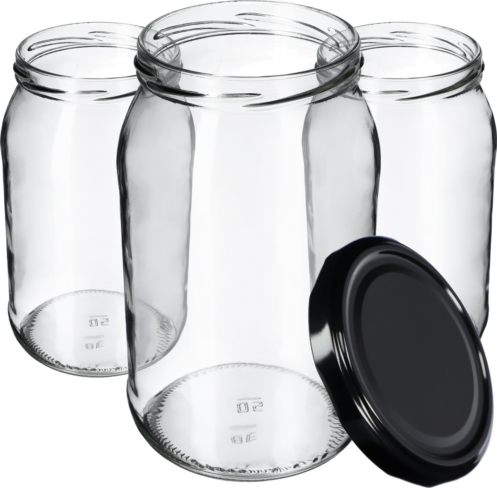 KADAX 48x Słoik Słoiki 760ml Szklany Na Przetwory Ogórki miód Nakrętki Fi82
