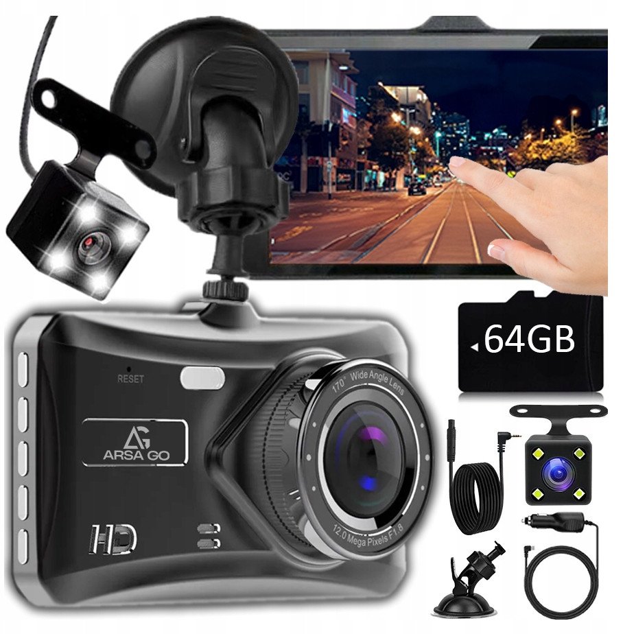 KAMERA SAMOCHODOWA WIDEOREJESTRATOR SAMOCHODOWY KAMERA COFANIA + KARTA 64GB