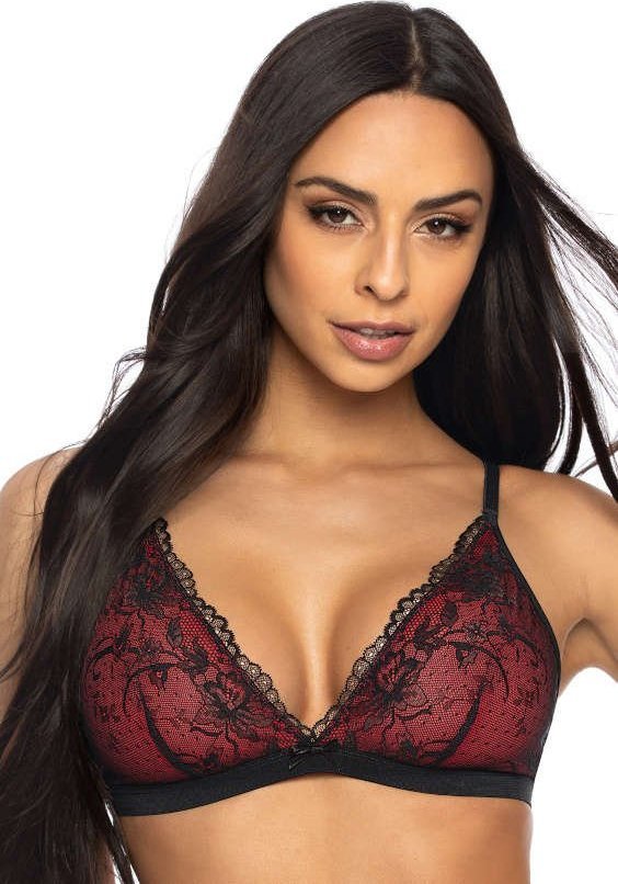 MAT Lingerie Biustonosz trójkątny miękki czarno-czerwony Percy M-3530/0 75E