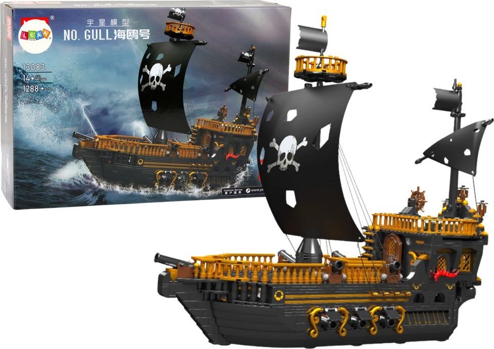 LeanToys Statek Piracki Okręt Klocki Konstrukcyjne 1288 Elementów