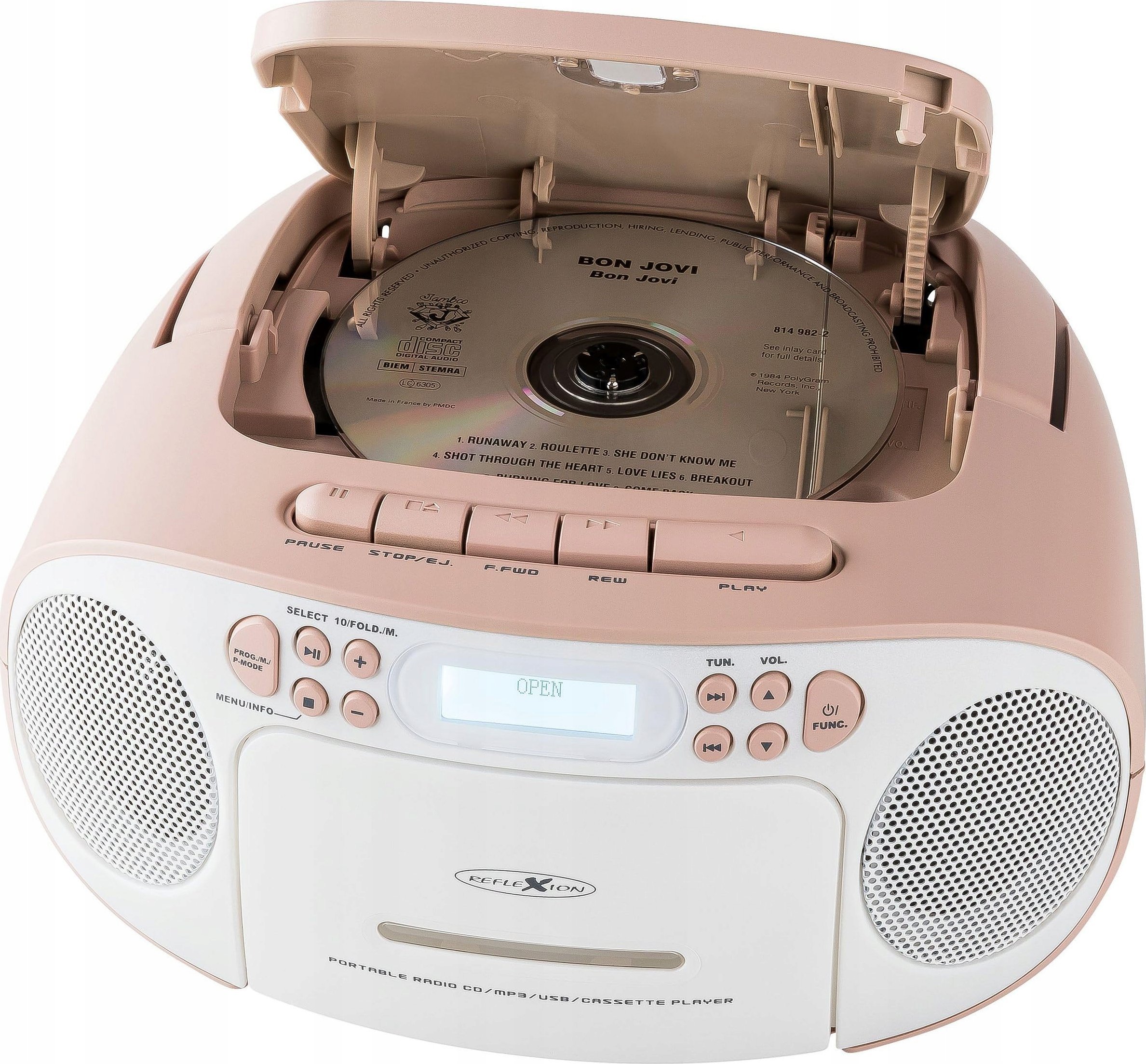 Radioodtwarzacz Reflexion Reflexion RCR2260DAB Boombox weiß/pink