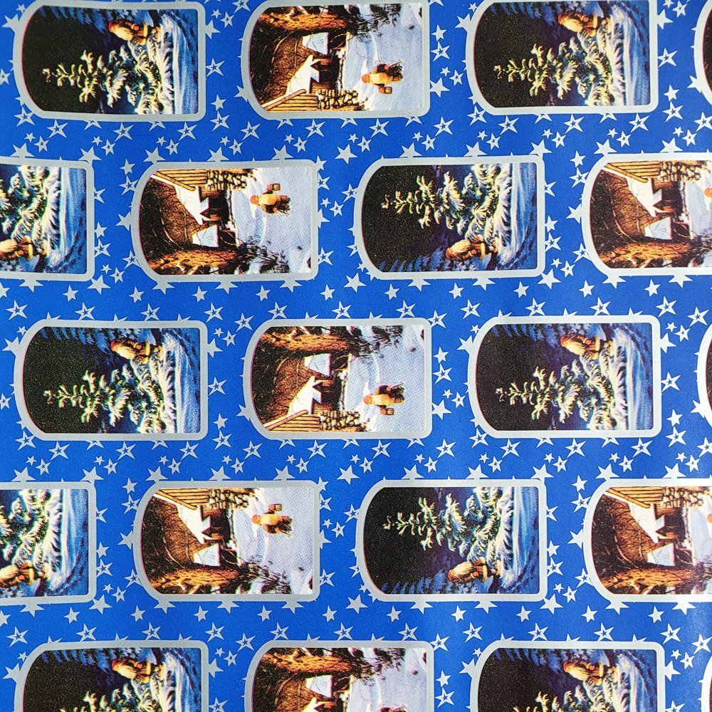 Papier niebieski święta do pakowania 57cmx5m 5m27