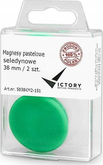Victory Office Product MAGNESY VICTORY OFFICE 38MM 2SZT. PASTELOWE SELEDYNOWE