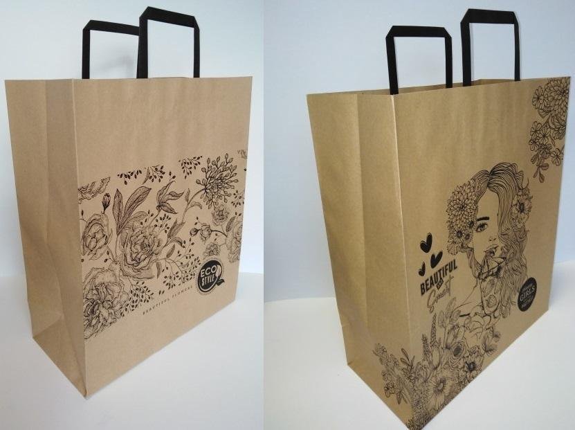 Fresh Torebka Kraft 380x320 XL kwiaty mix FRESH