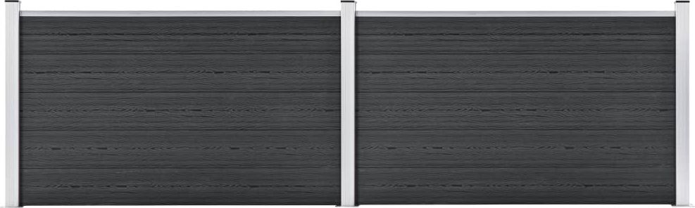 vidaXL Ogrodzenie ogrodowe WPC, 353x106 cm, szare