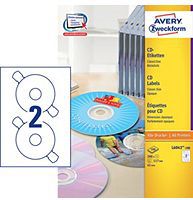 Avery Zweckform Etykiety na CD 117mm 100 arkuszy (L6043-100)