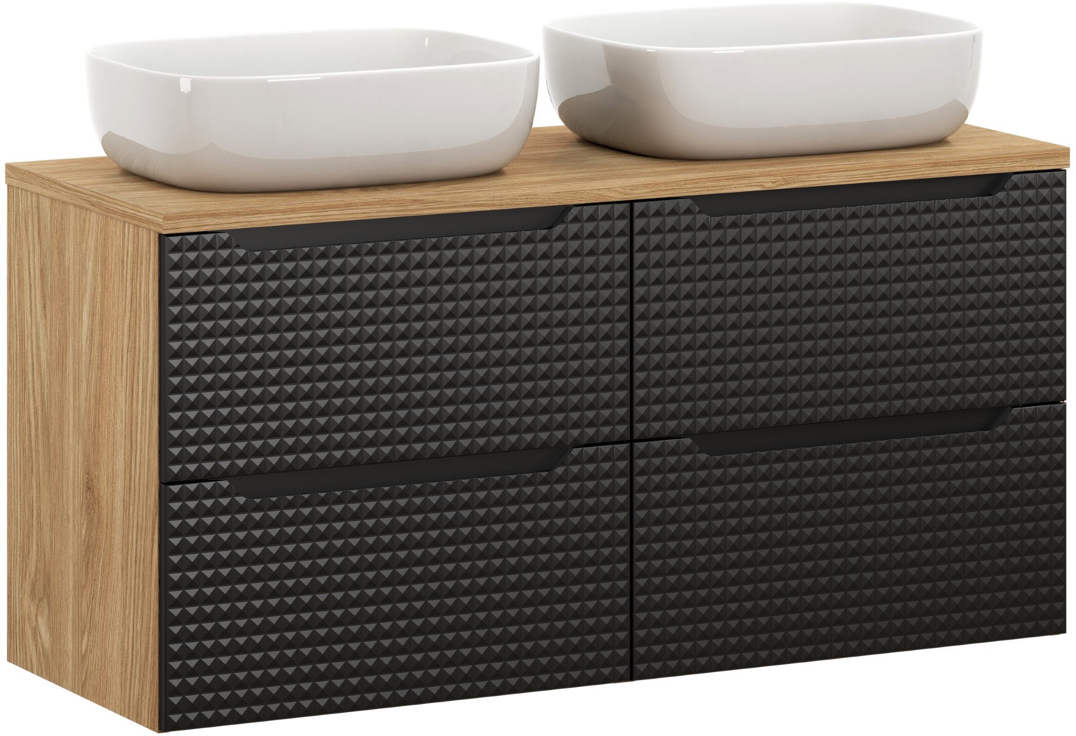 Zestaw meblowy 120cm z blatem i 2 umywalkami nablatowymi Smile