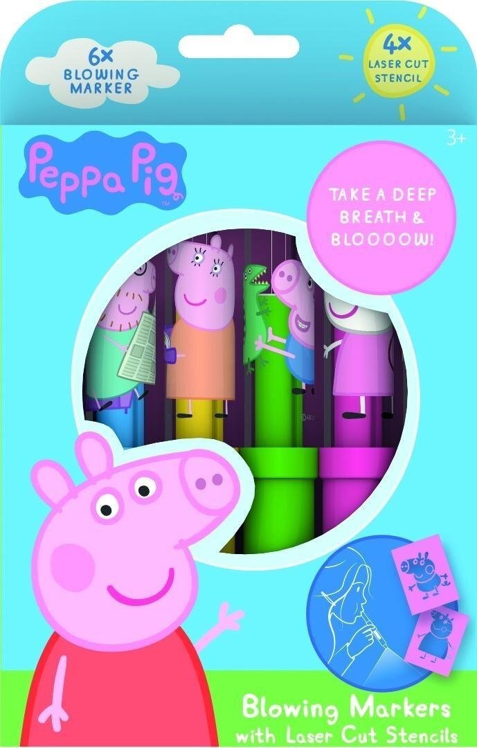 Dmuchane markery Świnka Peppa 6 kolorów