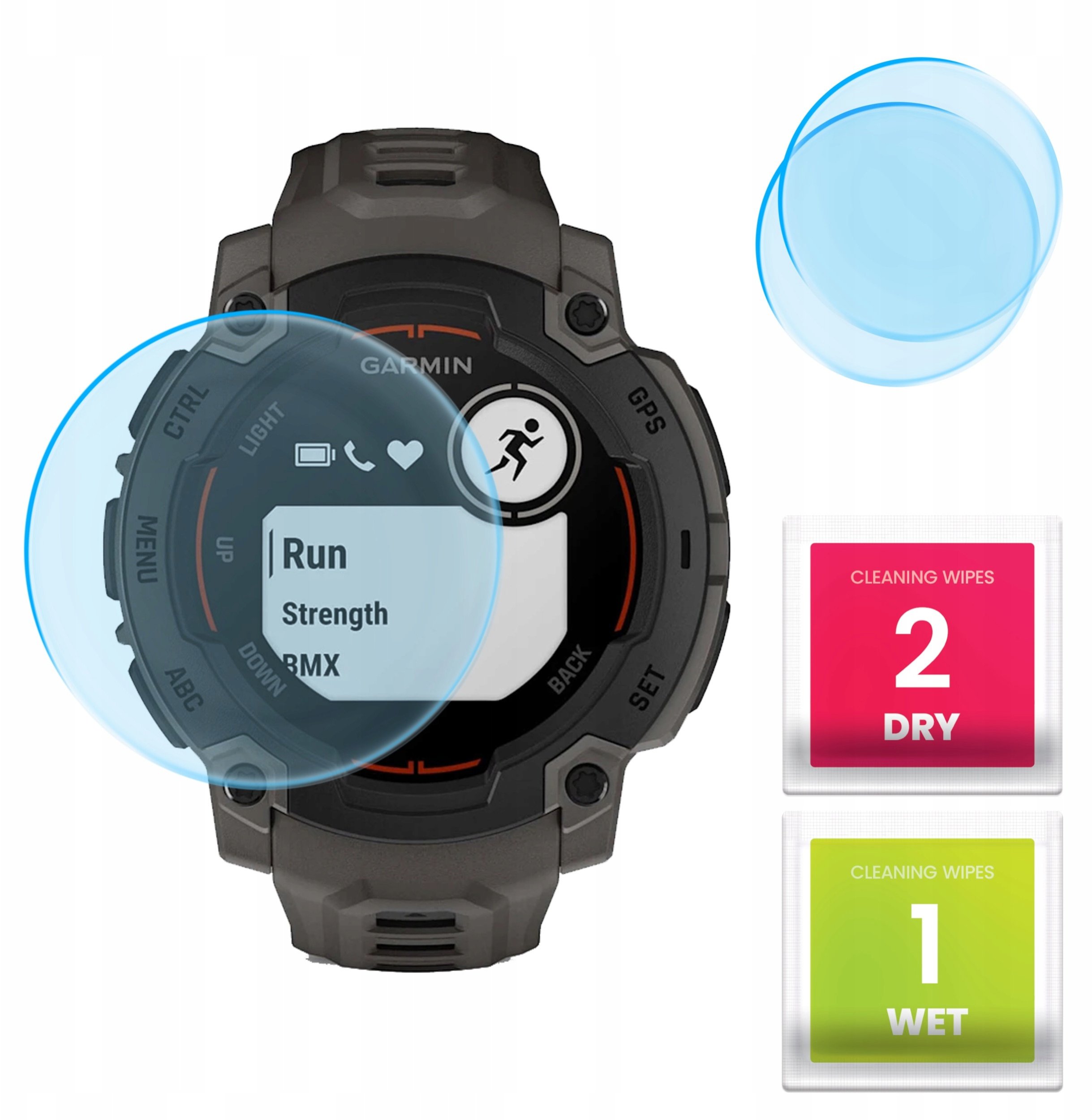 2-PAK Szkło Hybrydowe do Garmin Instinct E 45 mm (Szkiełko, Ochronne, 9H)