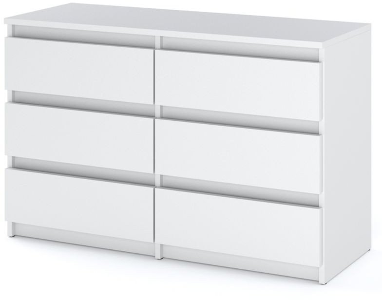 Komoda Nowoczesna 6 Szuflad Do Salonu Sypialni Szafka Biała Mat Old Style