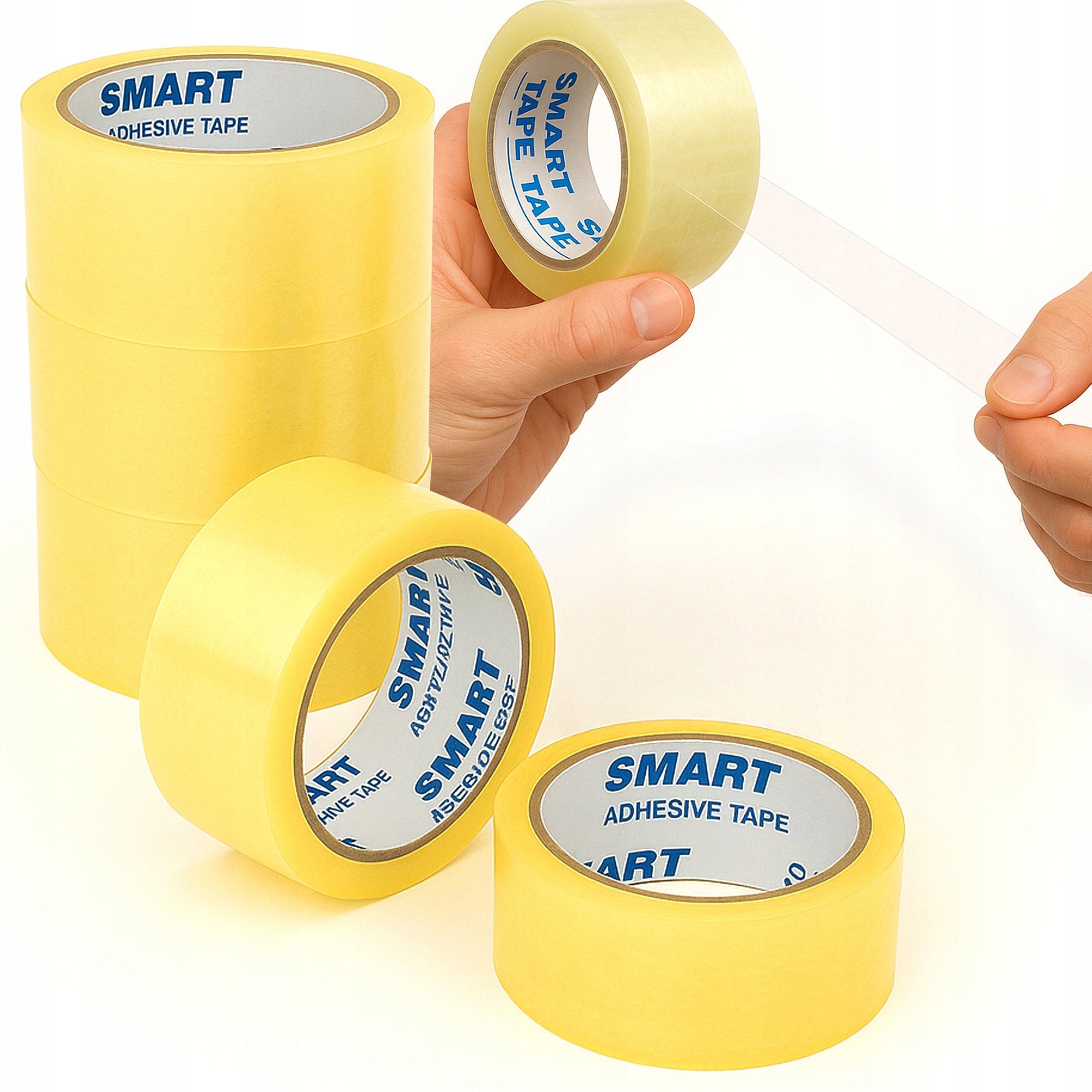 5PAK Taśma Pakowa Przezroczysta Bezbarwna Akrylowa 48mm/50y SMART Zestaw