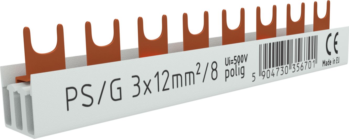 Doktorvolt Szyna łączeniowa grzebieniowa 3-fazowa 8-modułowa 12mm2 80A DV 6701
